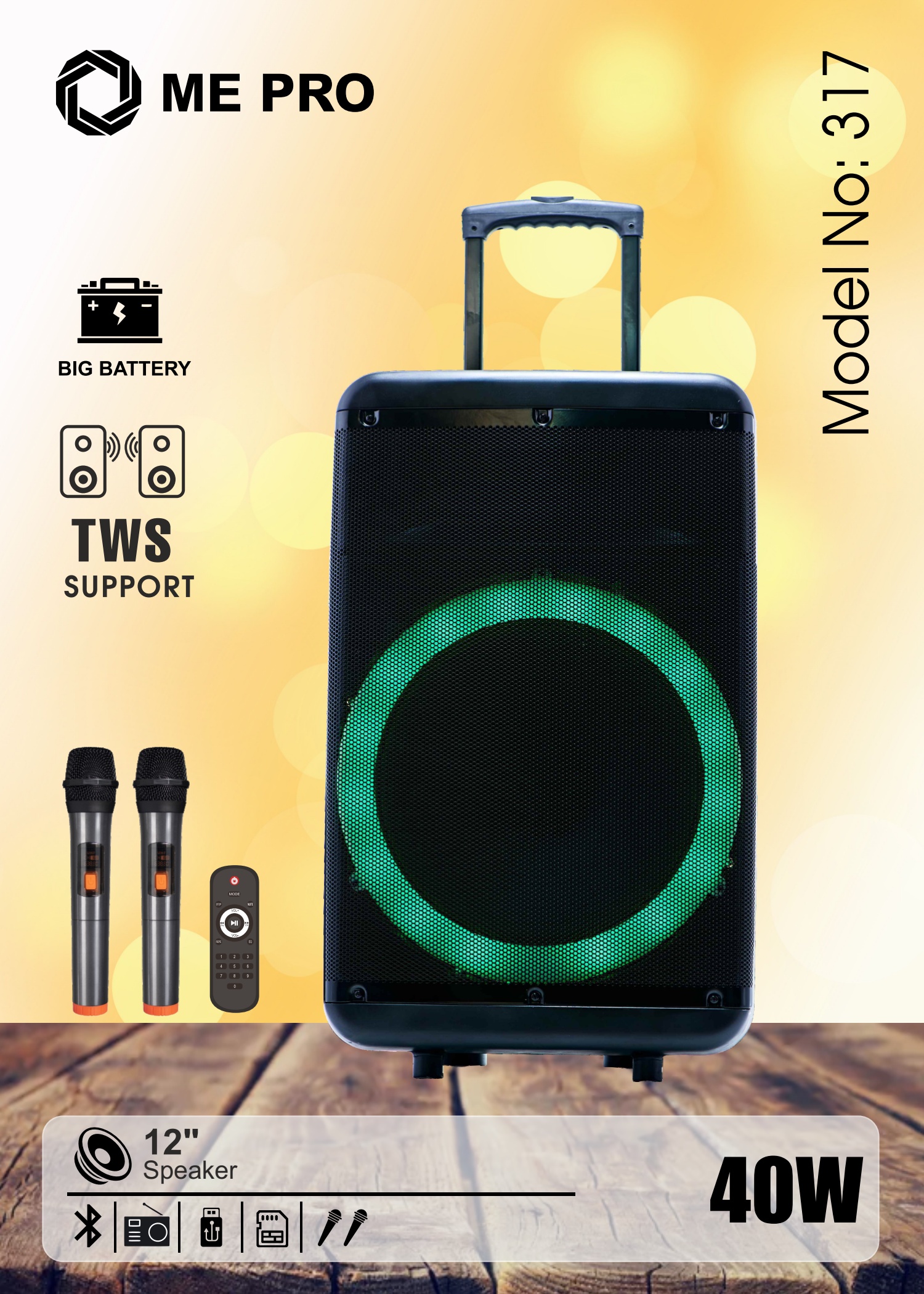 ME PRO Model 317 Portable Party Speaker