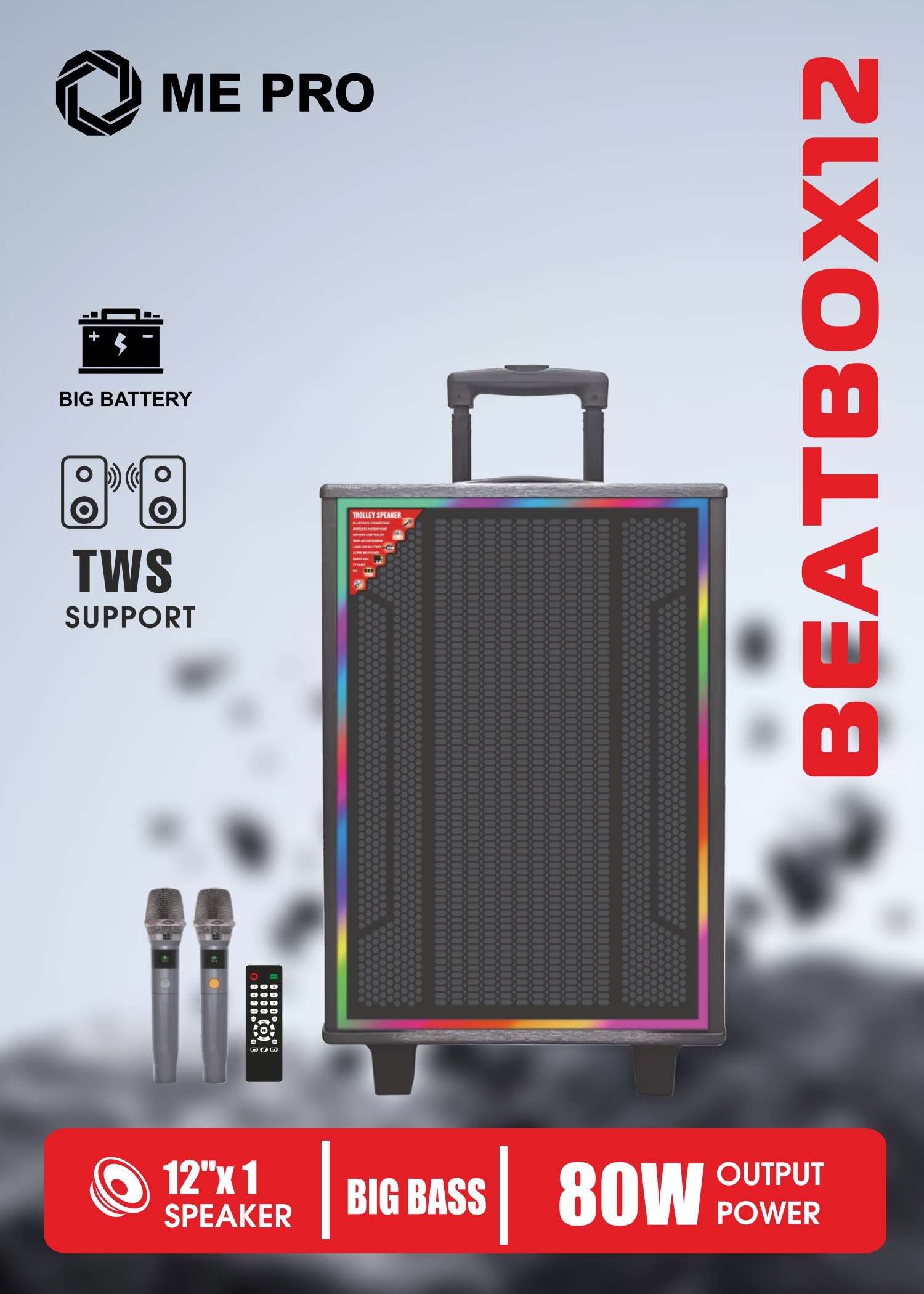 ME PRO Beatbox12 Portable Party Speaker