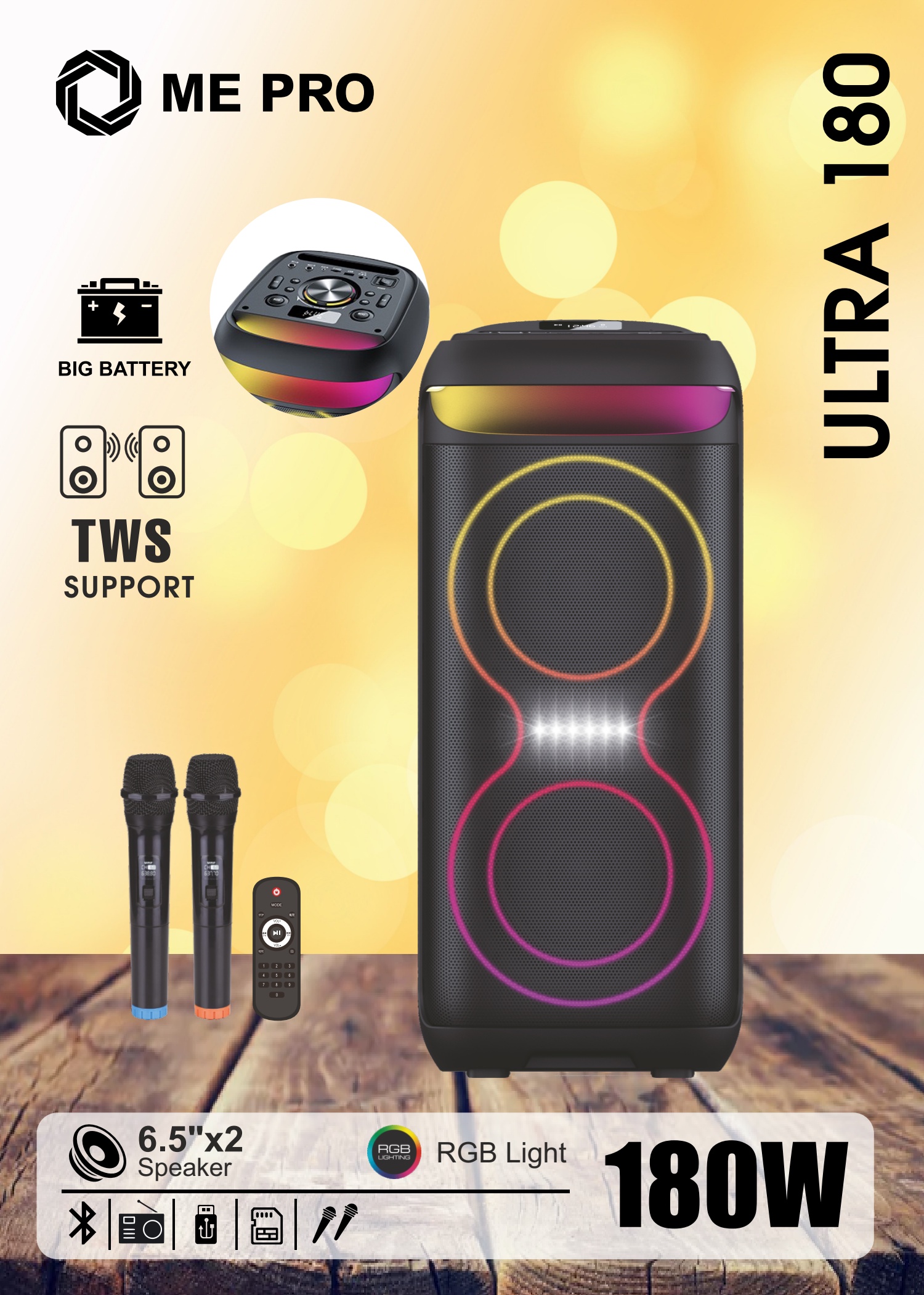 ME PRO Dual Mic Party Speaker